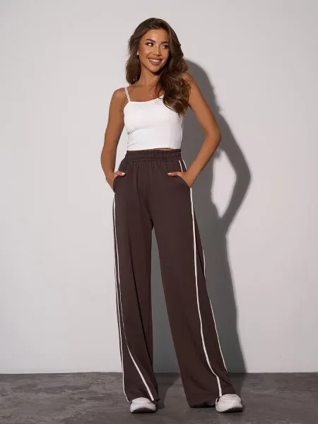 Спортивні штани ISSA Plus темно-коричневий комбінований верх коричневі