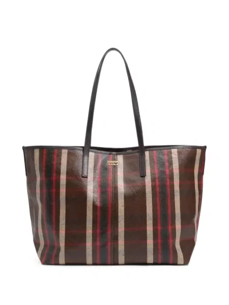 Geantă shopper Bimba Y Lola în carouri maro