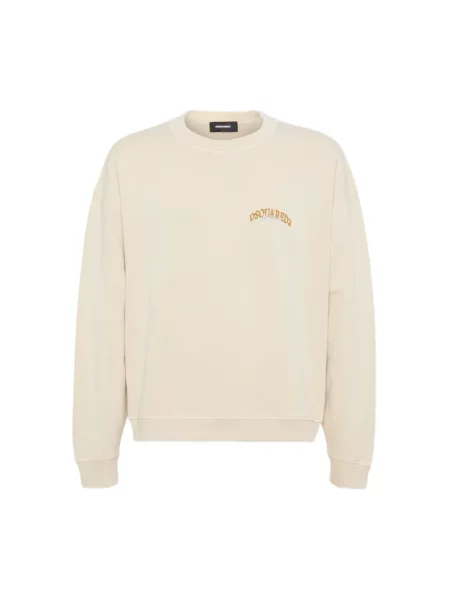 Bluza Dsquared2 z okrągłym dekoltem beżowa