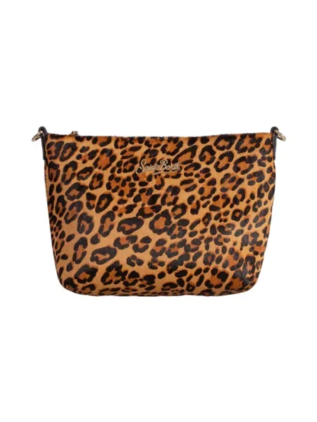 Wielobarwność torebka skórzana Mc2 Saint Barth w grochy skórzana brązowa