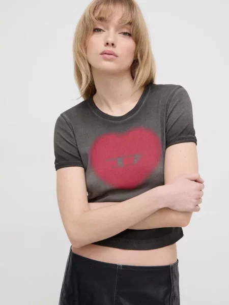 Diesel tricou din femei gri