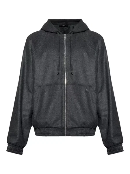 Кашмирен суичър с качулка Fendi сиво