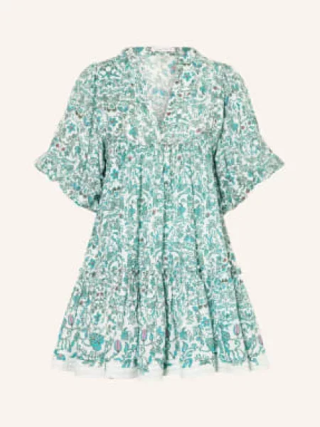 Poupette St Barth Plážové Šaty Cruz světle zelená