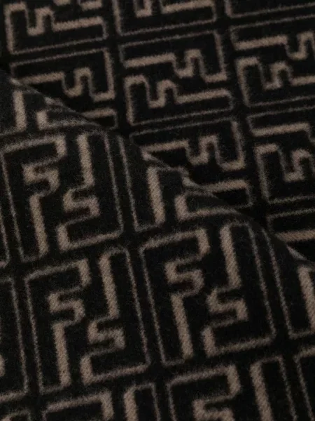 Vuneni šal Fendi s printom crna