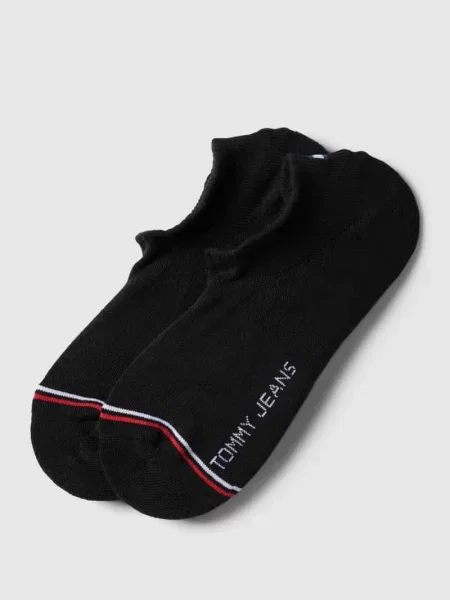 Skarpetki stopki z paskami w kontrastowym kolorze w zestawie 2 szt. Tommy Hilfiger czarne