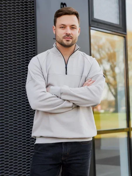 Кофта Umon меланж/срібло меланж бавовна/еластан сірий