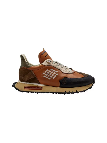 Sneakersy Be Positive skórzane brązowe