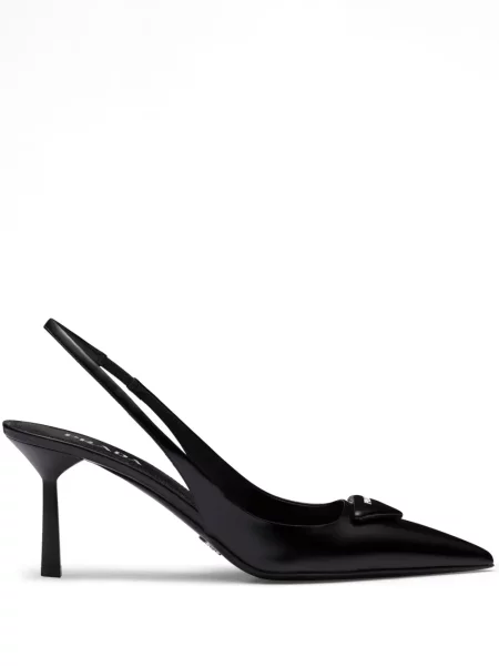 Pantofi cu toc Prada cu autograf negru