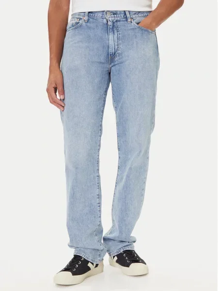 Lněné straight fit džíny Levi's ® modré