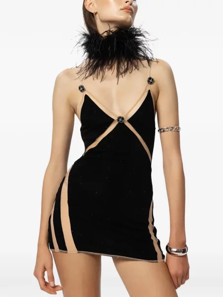 Rochie mini God Save Queens plasă negru