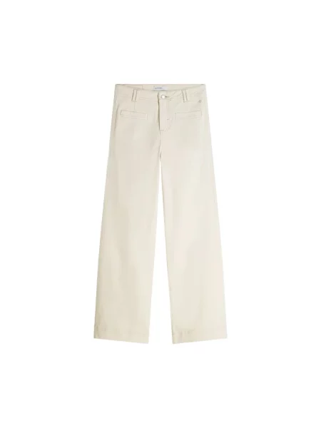 Spodnie Summum Woman z twillu dzwony beżowe