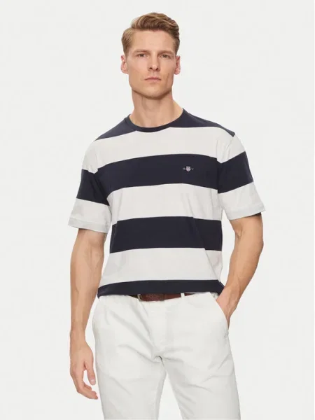 GANT Tricou negru alb