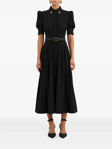 Cu centură rochie midi Rebecca Vallance negru