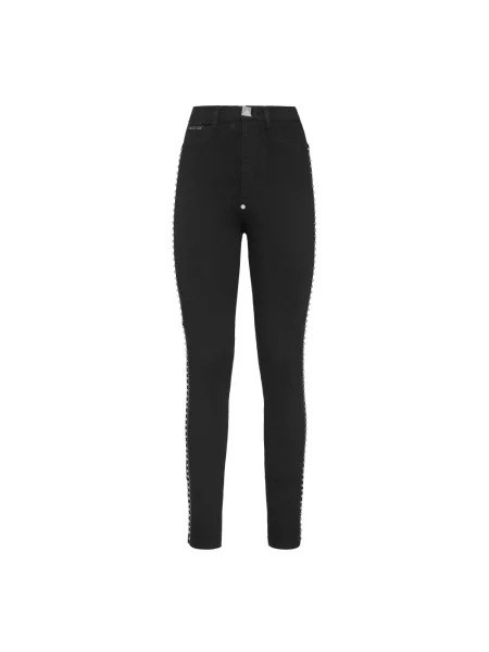 Jeansy Philipp Plein z wysoką talią czarne