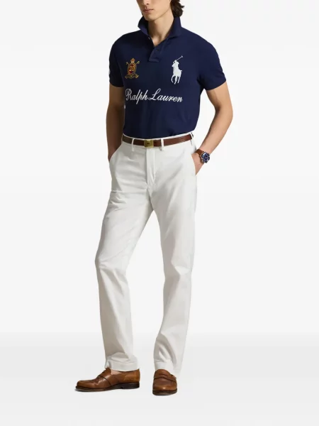 Șapcă Polo Ralph Lauren cu broderie din țesătură twill în carouri albastru