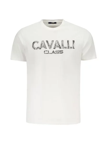 Tricou Cavalli Class cu imagine alb