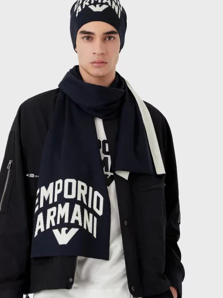 Emporio Armani Шарф Темно-синій синій