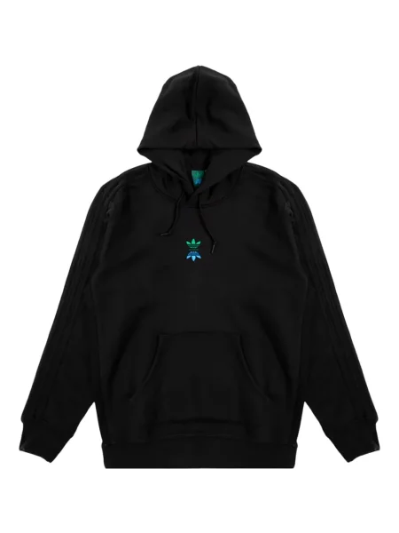 Pulover Adidas cu dungi cu autograf albastru