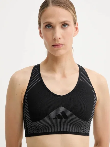 Спортен сутиен adidas Performance POWER с десен черно