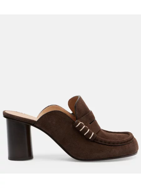 Papuci tip mules Jw Anderson din piele de căprioară maro