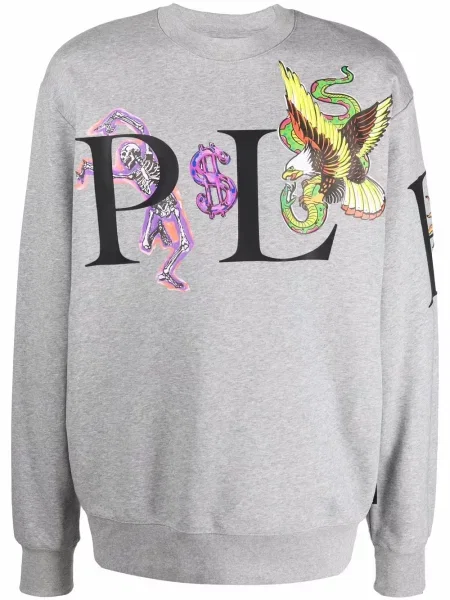 Hanorac Philipp Plein cu imagine gri