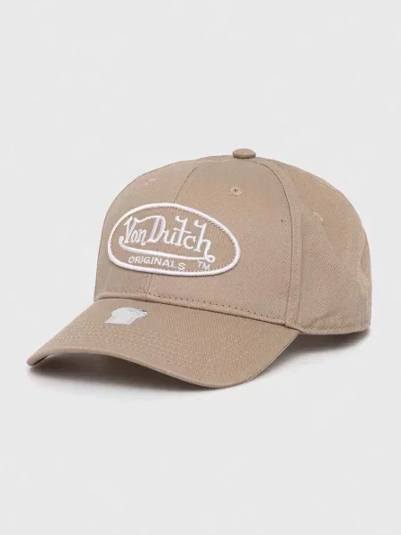 Шапка с козирка Von Dutch с апликация бежово