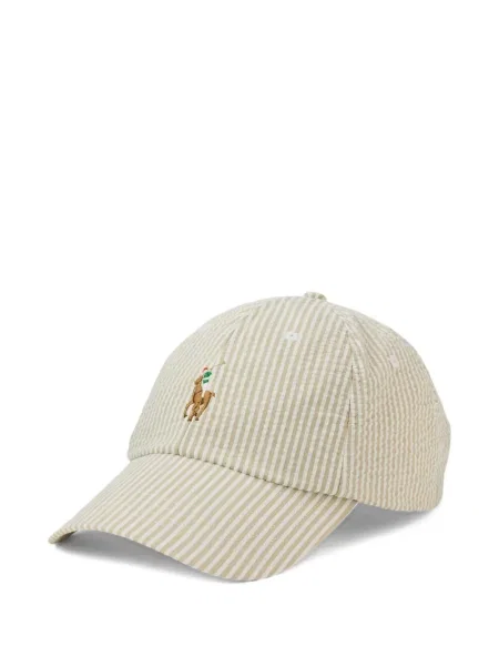 Krótka czapka z daszkiem Polo Ralph Lauren w jodełkę jednorzędowa niebieska