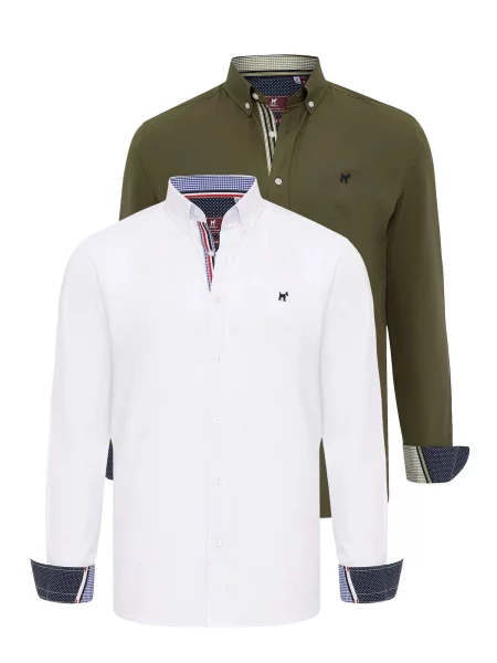 Williot Košile khaki bílá