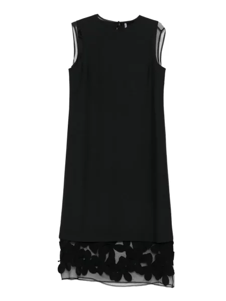 Rochie fără mâneci Liviana Conti fără mâneci cu model floral cu aplicații negru