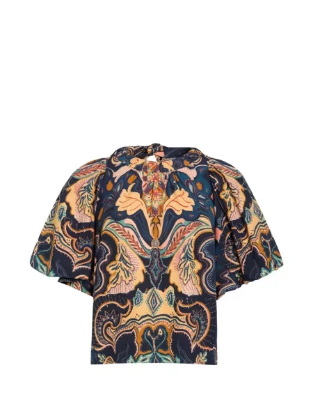 Paisley mintás felső Marie Oliver nyomtatás kék