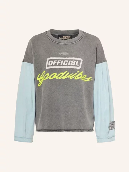 Yippie Hippie Bluza Z Mieszanki Materiałów grau szara