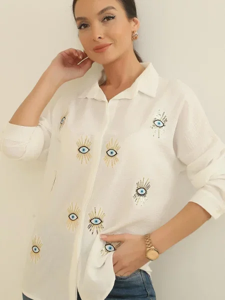 Cămașă By Saygı cu broderie de in