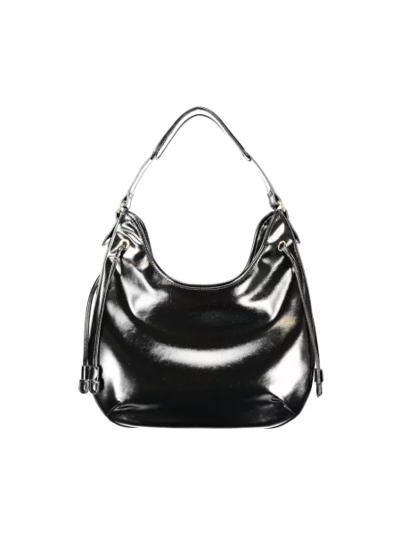 Lniana torebka hobo Twinset czarna