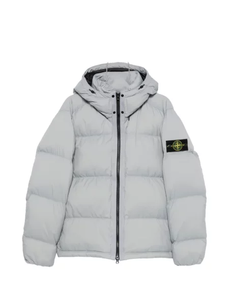 Geacă Stone Island cu glugă cu strasuri gri