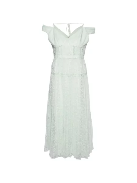 Rochie midi Self-portrait din dantelă verde