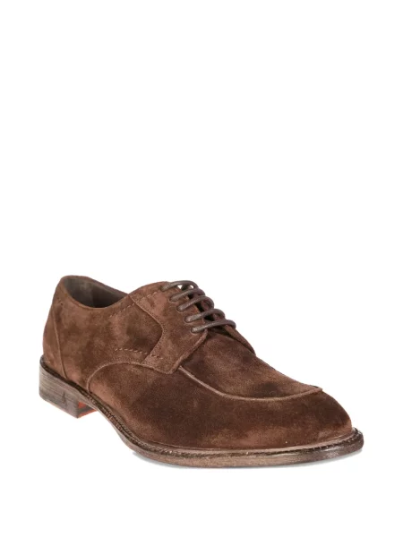 Pantofi derby Morgillo din piele de căprioară maro