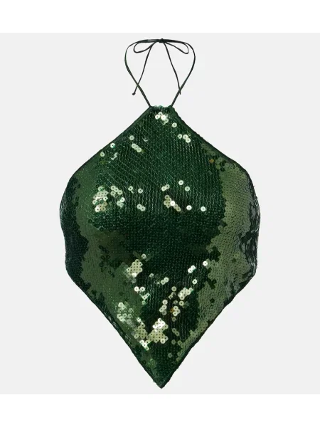 Top Oséree z dekoltem halter zielony