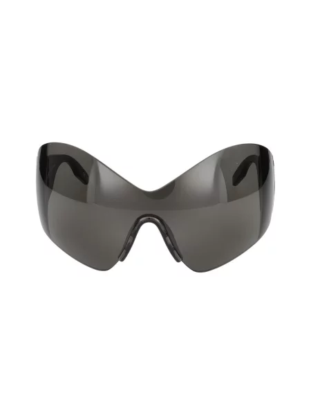 Lniane okulary przeciwsłoneczne Balenciaga Shield czarne