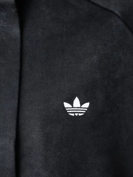 Велурен суичър с цип Adidas Originals сиво