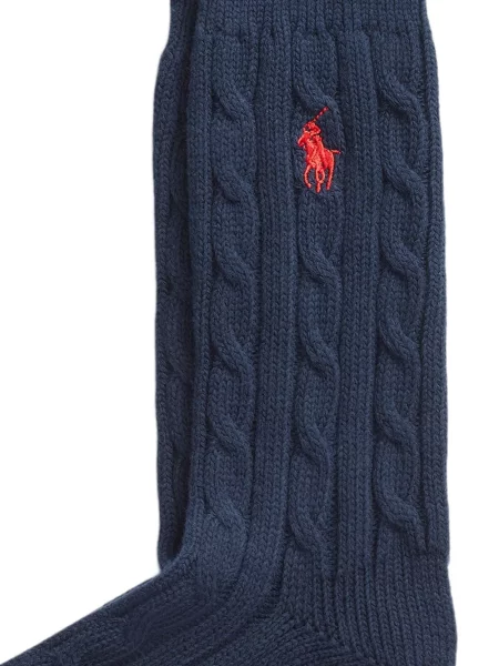 Fular Polo Ralph Lauren plisat tricotate cu imagine albastru