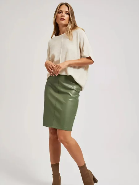 Spódnica skórzana Marisse biała