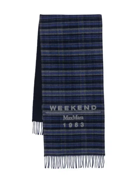 Šál Weekend Max Mara s třásněmi modrý