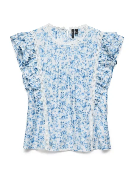 VERO MODA Bluză VMBLISS azur alb