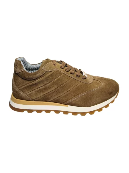 Sneakersy Pollini zamszowe brązowe