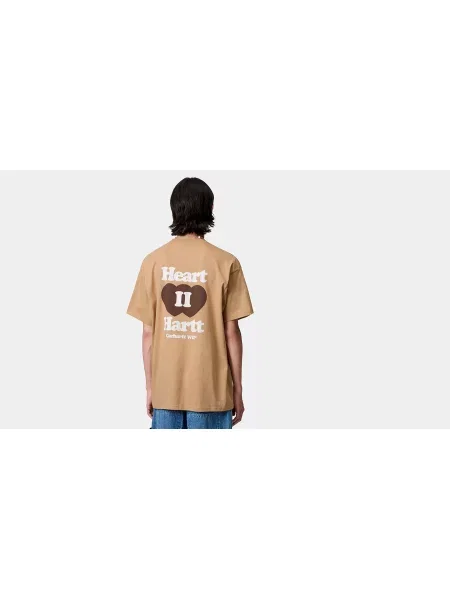 Carhartt WIP S/S Heart II Hartt T-Shirt Mężczyźni Koszulki Carhartt WIP Size: M brązowy