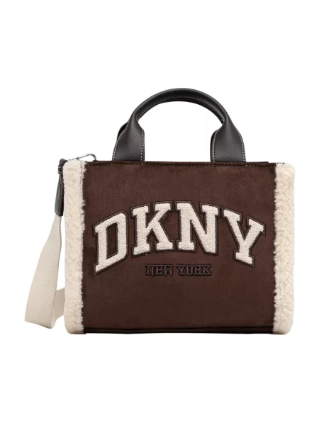 Torebka Dkny z logo brązowa