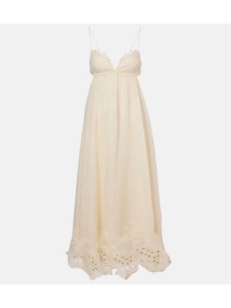 Rochie maxi Zimmermann cu broderie de costum bej