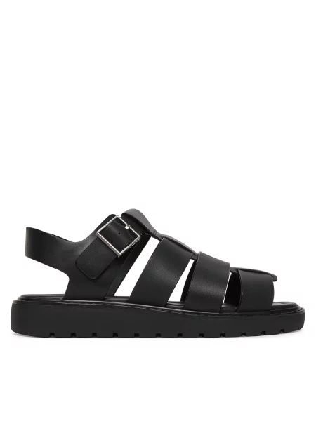 Sandale Calvin Klein Sq Molded Sndl Fisher Lth negru