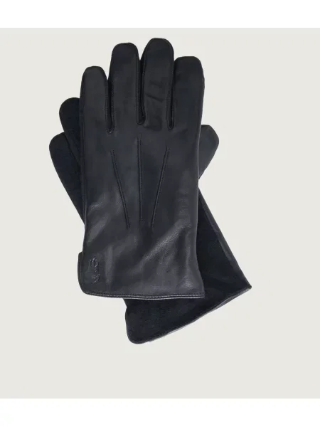 POLO RALPH LAUREN Mănuși de piele pentru smartphone cu adaos de lână negru