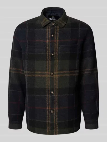 Kurtka koszulowa z mieszanki wełny o kroju regular fit Barbour oliwkowa